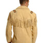 Leather jacket Men's Traditional Native Light Brown Classic Suede Leather Western Jacket Braided Fringes Country Side Red Indian Western