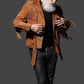 Fringe Suede Leather Belted Jacket Men's Western Style Fringe Jacket Cowboy Fringe Biker Suede Jacket