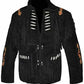 New Men’s Native American Cowboy Buckskin Leather Jacket Coat With Fringes Black Western Jacket