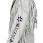 Leather jacket Men's Traditional Native White Classic Leather Western Jacket With Braided Fringes Country Side Red Indian Western