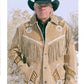 Men Brown Suede Vintage Traditional Western Cowboy Leather Jacket With Fringe Hand Made Country Side Red Indian Western Wear Coat For Men
