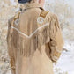 Men Brown Suede Vintage Traditional Western Cowboy Leather Jacket With Fringe Hand Made Country Side Red Indian Western Wear Coat For Men