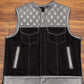 Leather Vest Diamond Quilted Grey Leather Vest Denim Vest Leather Men Vest Biker vest Motorcycle Vest Men Motorcycle Gifts For Men
