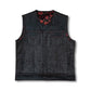 Men's Biker Vest Or Hunt Club Leather Builder Diamond Quilted Motorcycle Vest Black & Red