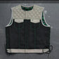 Leather Vest White Leather Vest Side Lases Denim Vest Leather Men Vest Biker vest Motorcycle Vest Men Motorcycle Gifts For Men Braided Vest