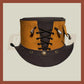 Men’s Leather Corset Steampunk Biker Vest Style Motorcycle Top Hat- Brown