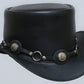 Steampunk El Dorado The Swagger Black Flower Concho Band Leather Top Hat