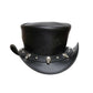 Skull and Studd Band Real Leather Steampunk Top Hat Motorcycle Rider Biker