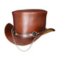 Steampunk Hat El Dorado Top Hat SR2 Band Brown Leather Hat Motorcyclists Hat Biker Hat Gift For Her Gift For Him