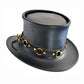 Steampunk Hat Black Leather Top Hat SR2 Band El Dorado Top Hat Bikers Hat Motorcyclists Hat