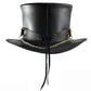 Steampunk Hat Black Leather Top Hat SR2 Band El Dorado Top Hat Bikers Hat Motorcyclists Hat