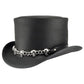 Skulls Chain Band Top Hat Steampunk Hat El Dorado Top Hat Black Steampunk Leather Hat Motorcyclists Hat Biker Hat Voodoo Hatter