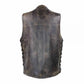 MEN'S 'WRECK' DISTRESSED BROWN MULTI-POCKET LEATHER VEST