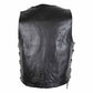 CONCHOS CHOPPER LEATHER VEST IN BLACK