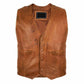 CLASSIC MEN'S LEATHER VEST IN BROWN MADE OF SOFT LAMB LEATHER