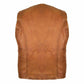 CLASSIC MEN'S LEATHER VEST IN BROWN MADE OF SOFT LAMB LEATHER