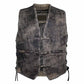 VINTAGE GRAY MEN'S LEATHER VEST BIKER KUTTE
