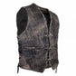 VINTAGE GRAY MEN'S LEATHER VEST BIKER KUTTE