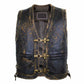 VINTAGE MEN'S LEATHER VEST DOUBLE BRAIDED