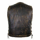 VINTAGE MEN'S LEATHER VEST DOUBLE BRAIDED