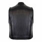ZIPPER LEATHER VEST BIKER IN BLACK