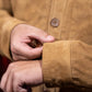 Men’s Tan Suede Leather Chore Jacket | Genuine Sheepskin Suede Field Coat with Patch Pockets