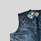 Branded Perforated black Motorcycle Leather Vest