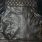 WW Vintage Distressed Leather Biker Vest with Quilted Snakeskin Accent Yoke