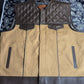 WW Dark Brown & Tan brown Motorcycle classic Diamond Quilted Vest