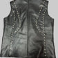 HOT LEATHERS LADIES LEATHER VEST V-NECK