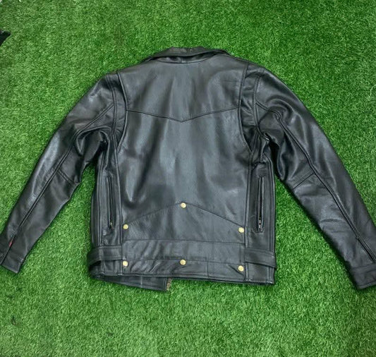 The Classic Black Biker Jacket - Asymmetrical Zip Rider