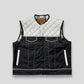 WW White Gator Leather and Denim Motorcycle Vest