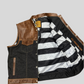Leather Vest American Flag Distress Brown Classic Vest Denim Vest Leather Men Vest Biker vest Motorcycle Vest Men Waistcoat Biker Vest