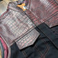 Crimson Croc Men's Motorcycle Leather/Denim Vest