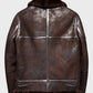 Men's Distressed Dark Brown Shearling Leather Jacket - B3 RAF Aviator Bomber Winter Jacket