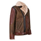 Men’s B-3 RAF Vintage Brown Shearling Bomber Leather Jacket