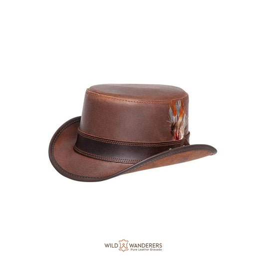 Stroker Steampunk Leather Top Hat