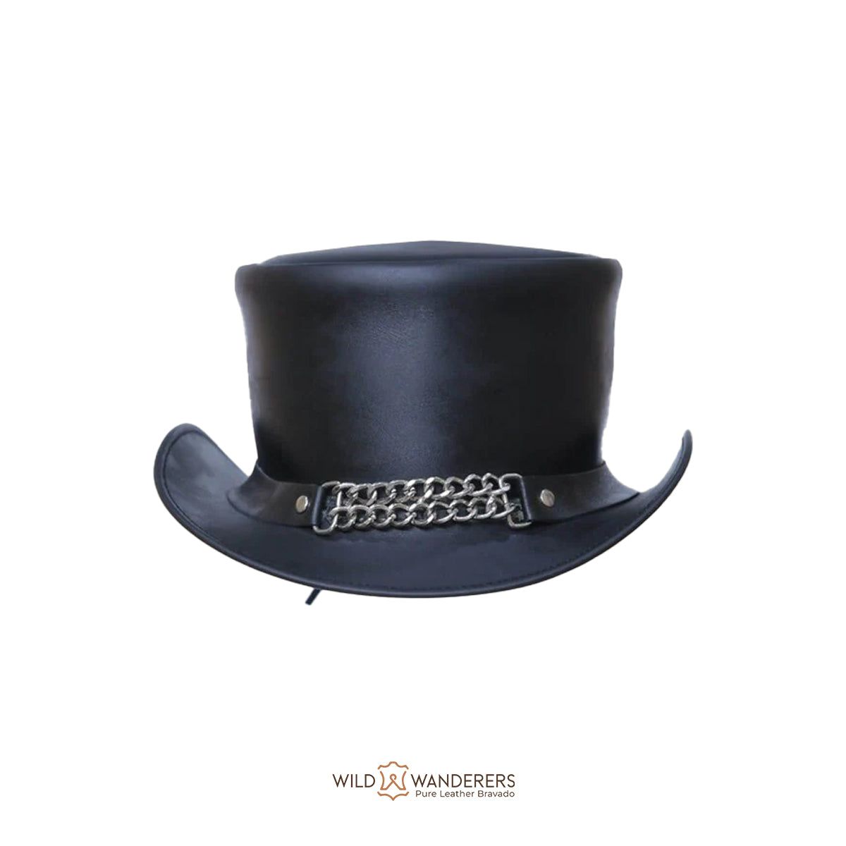 Premium Black Leather Voodoo El Dorado Top Hat