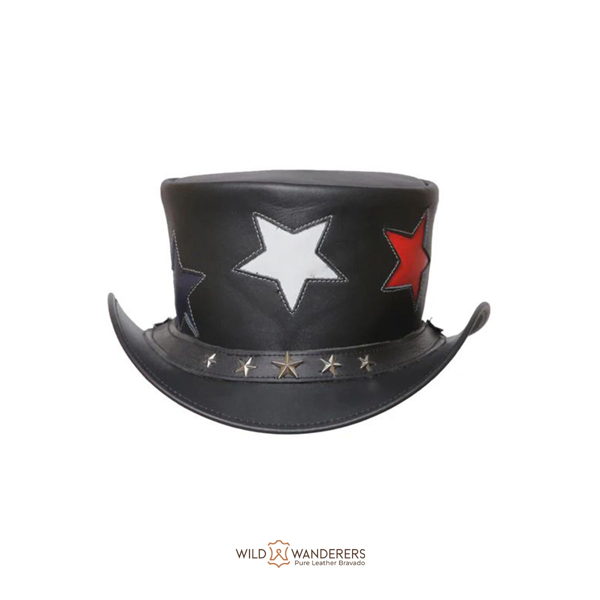 Five Star Black Leather Top Hat