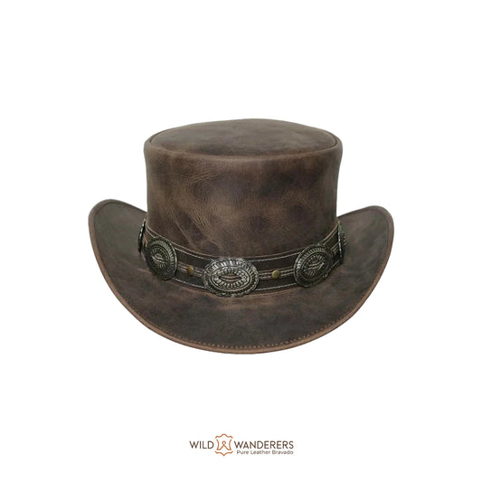 Marlow Crinkle Leather Top Hat