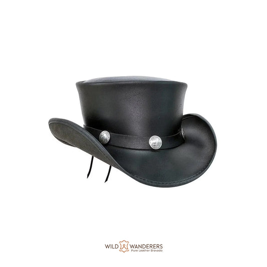 Smokey Shaded Leather Top Hat