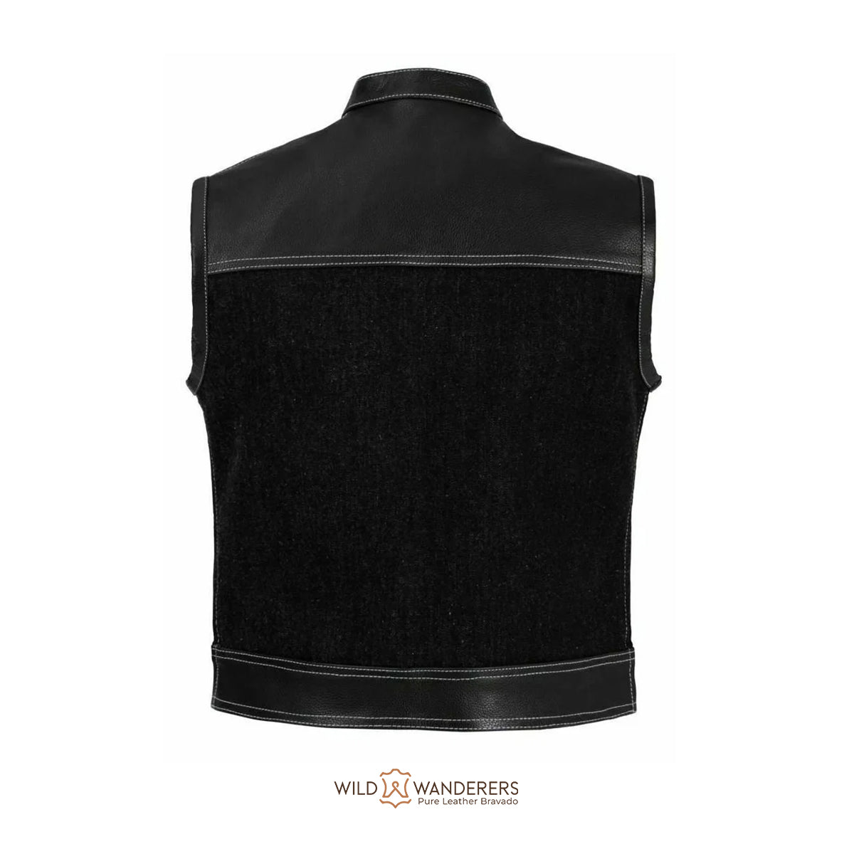 Stylish Denim & Leather Urban Rider Vest