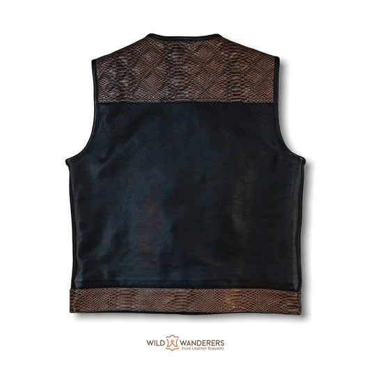 Alligator Biker Vest with Paisley Accents