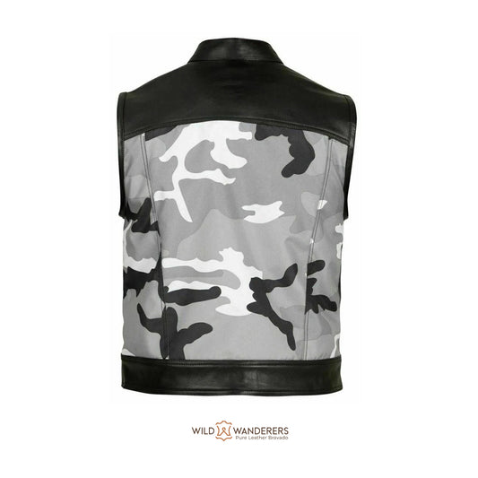 Mick Citycamo Men's Motorcycle Leather Vest