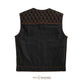 Bold & Customizable Orange Stitched Leather Vest – Wild Wanderers