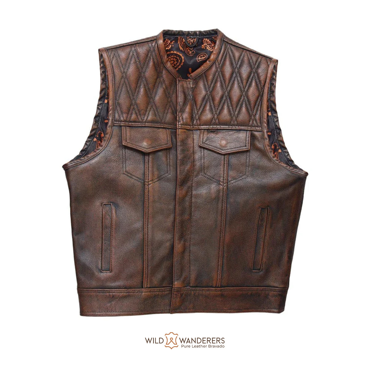 Tan Men's Motorcycle Leather Vest (Limited Edition)