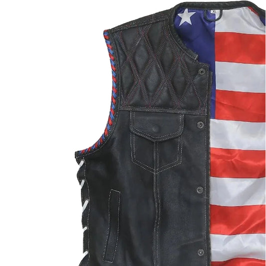 Captain Men's Club Style Leather Vest - Limited Edition