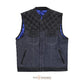 Rugged Denim Diamond Quilted Biker Vest