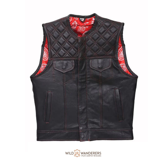 Bold & Customizable Red Bandana Biker Vest