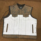 Wild Wanderers Brown & White Laced-Up Perforated Crocodile Leather Vest – Biker’s Luxe Armor for the Open Road